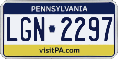 PA license plate LGN2297