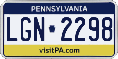 PA license plate LGN2298