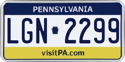 PA license plate LGN2299
