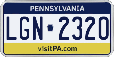 PA license plate LGN2320