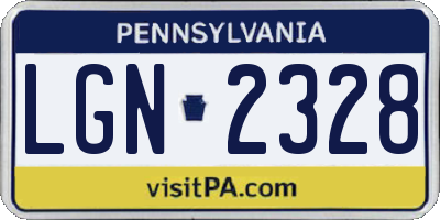 PA license plate LGN2328