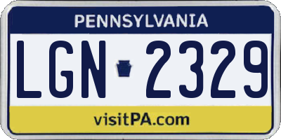 PA license plate LGN2329