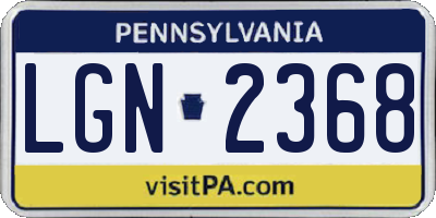 PA license plate LGN2368