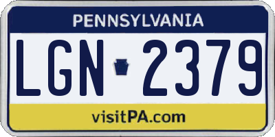 PA license plate LGN2379