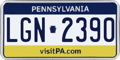 PA license plate LGN2390