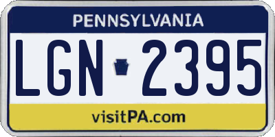 PA license plate LGN2395