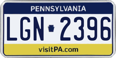 PA license plate LGN2396