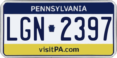 PA license plate LGN2397