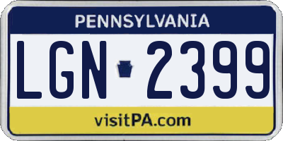 PA license plate LGN2399