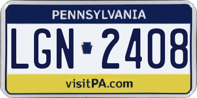 PA license plate LGN2408
