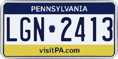 PA license plate LGN2413