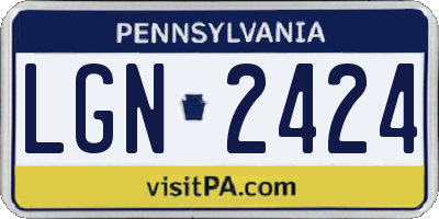 PA license plate LGN2424