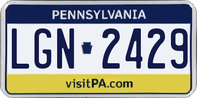 PA license plate LGN2429