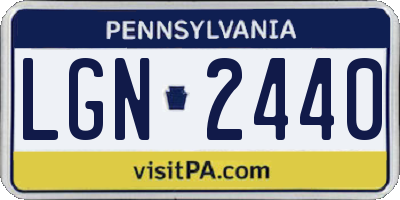 PA license plate LGN2440