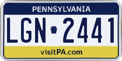 PA license plate LGN2441