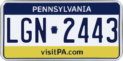 PA license plate LGN2443