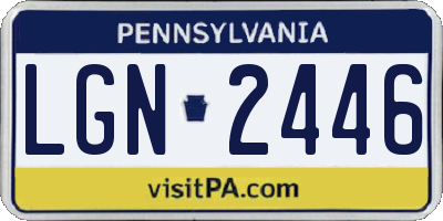 PA license plate LGN2446