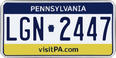 PA license plate LGN2447