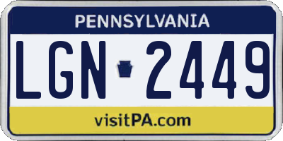 PA license plate LGN2449