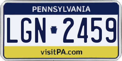 PA license plate LGN2459