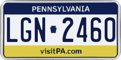 PA license plate LGN2460