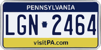 PA license plate LGN2464