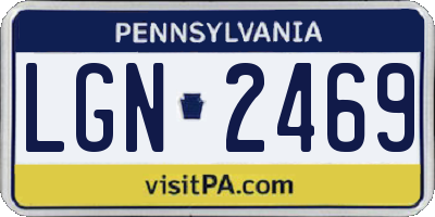 PA license plate LGN2469