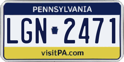 PA license plate LGN2471