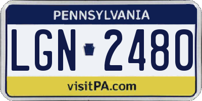 PA license plate LGN2480