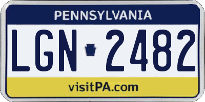 PA license plate LGN2482