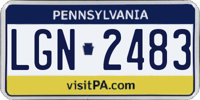 PA license plate LGN2483