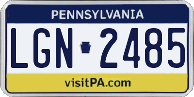 PA license plate LGN2485