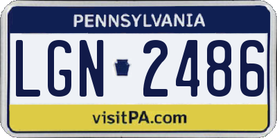 PA license plate LGN2486