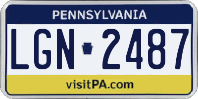 PA license plate LGN2487