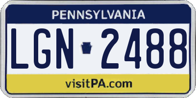 PA license plate LGN2488