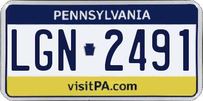 PA license plate LGN2491