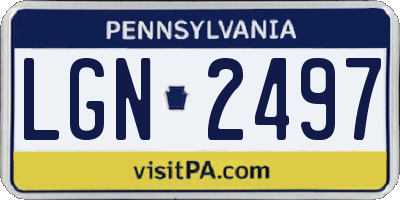 PA license plate LGN2497