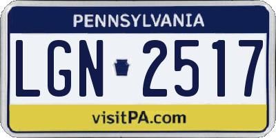PA license plate LGN2517