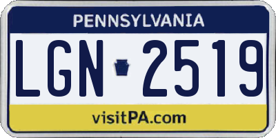 PA license plate LGN2519