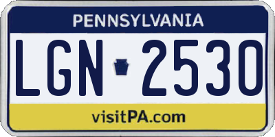 PA license plate LGN2530