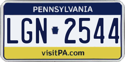 PA license plate LGN2544