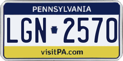 PA license plate LGN2570