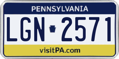 PA license plate LGN2571