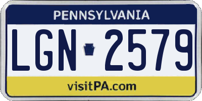 PA license plate LGN2579