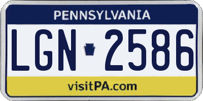 PA license plate LGN2586
