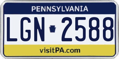 PA license plate LGN2588