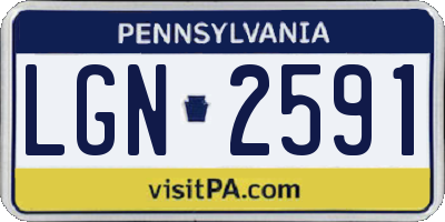 PA license plate LGN2591