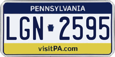 PA license plate LGN2595