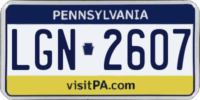 PA license plate LGN2607