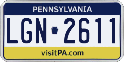 PA license plate LGN2611